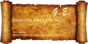 Gavrila Emilián névjegykártya